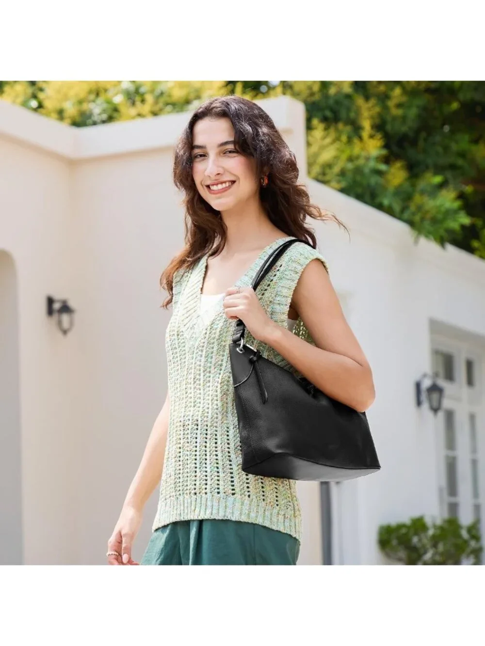 Trendy Genuine Leather Hobo Bag for Women | Soft Crossbody Shoulder Purse with